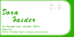dora haider business card