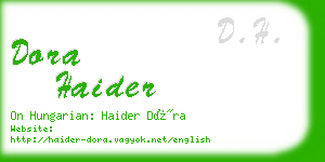 dora haider business card